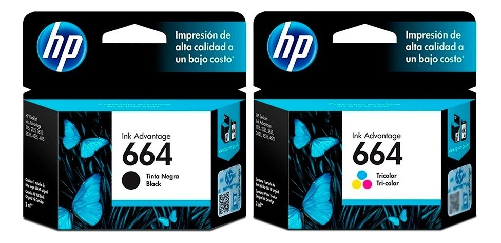 Combo Cartuchos Hp 664 Negro + Tricolor