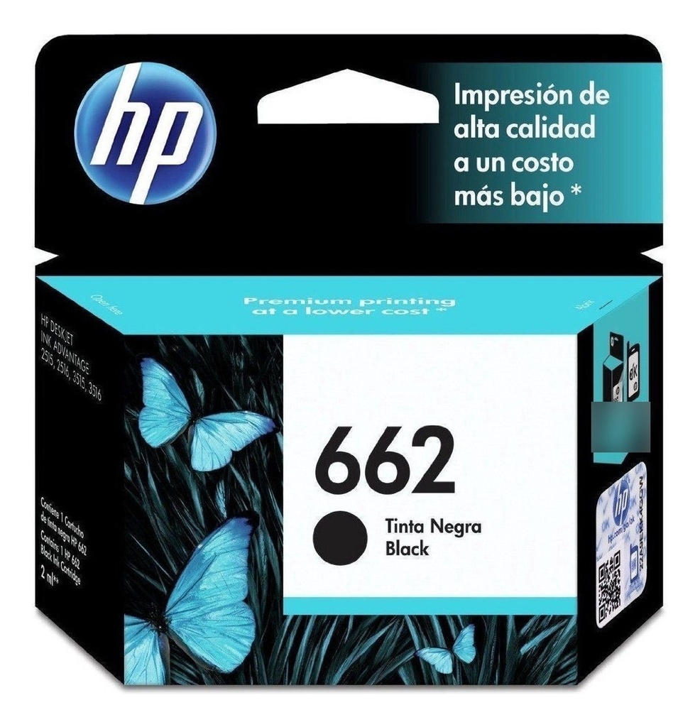 Cartucho Hp 662 Negro CZ103AL