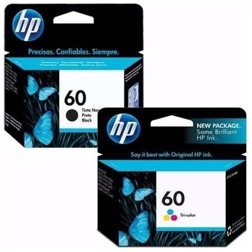 Combo Cartucho Hp 60 Original Negro + Color