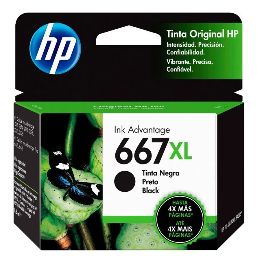 Cartucho Hp 667XL Negro Original 3YM81AL