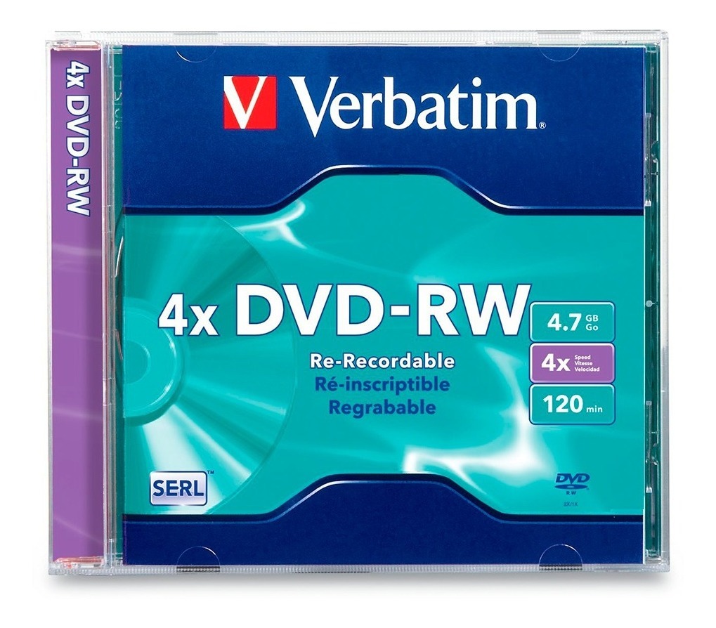 Dvd Rw Regrabable 4x 4.7gb Caja Slim 120min Verbatim X10