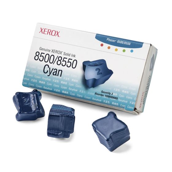 Tinta Solida Xerox 108R00669 Cian 6 Sticks Original  Ink 8500/8550 Cyan