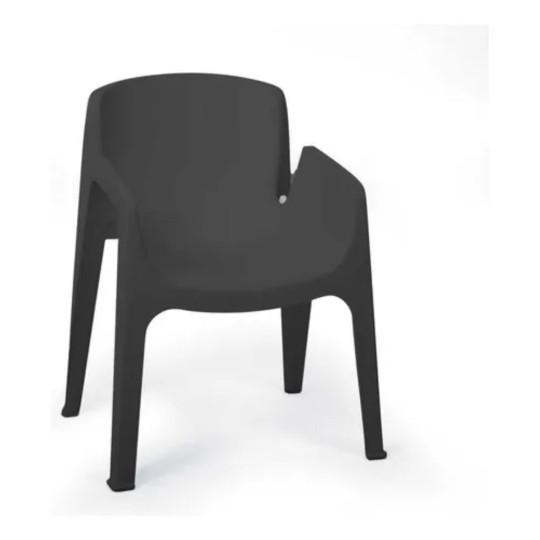SILLA ESTILO LIBRE APILABLE PLÁSTICO MODELO, COLOR NEGRO