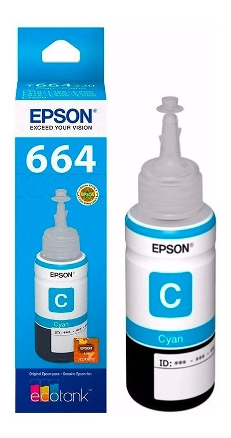 Tinta Epson 664 Cian Original T664220