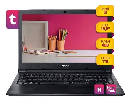 [4710180991055] Notebook Acer INTEL i3Aspire 3 Intel Core i3-1005G1 4GB 1TB