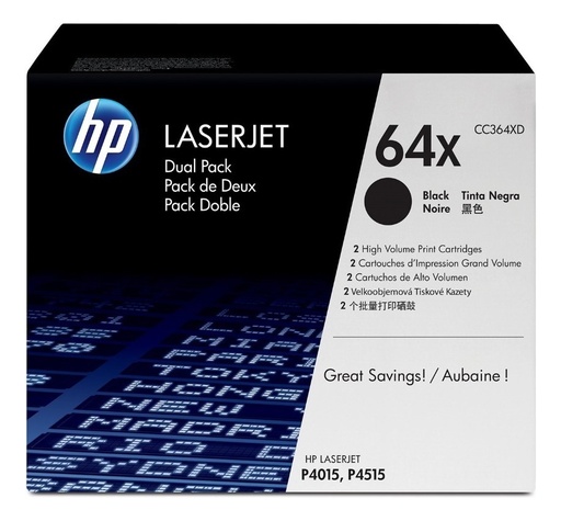 [884962061459] Toner Hp 64XD Dual Pack CC364XD Original