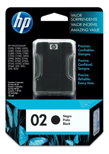 [829160902234] Cartucho Hp 02 Negro C8721WL