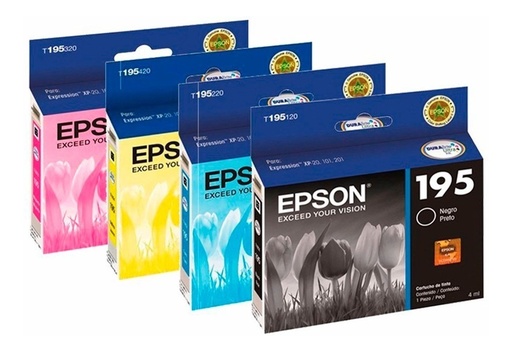 [COMBOEPSON195] Combo Epson 195 Negro Y Colores T195 ORIGINAL