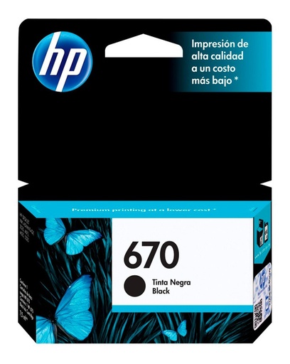 [886112669980] Cartucho Hp 670 Negro CZ113AL