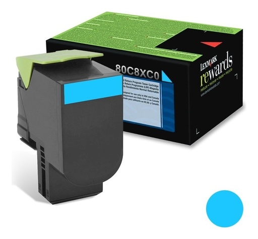 [734646481403] Cartucho Toner Lexmark 808XC CYAN Cx510
