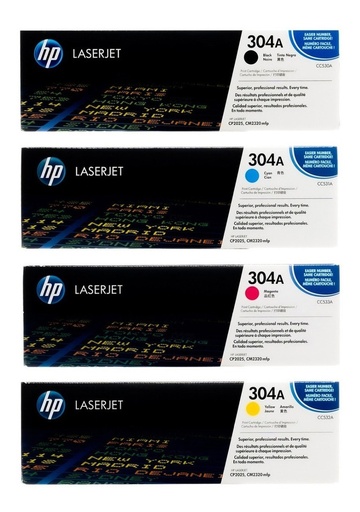 [Combohp304aoriginal] Combo Toner Hp 304a Negro + Colores Original