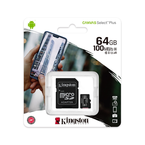 [740617298697] Micro SD Kingston con adaptador SD 64GB Clase 10