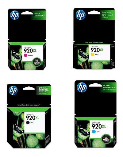 [COMBOHP920XL] Combo Cartuchos Hp 920XL Negro + Colores