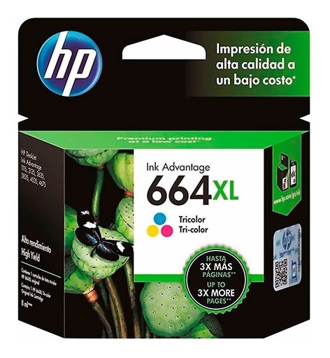 [889296597162] Cartucho Hp 664XL Tricolor F6V30AL Original