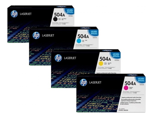 [COMBOHP504A] Combo Toner Hp 504A Negro Colores