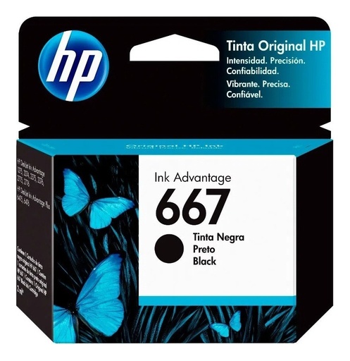 [193015522459] Cartucho Hp 667 Negro 3YM79AL
