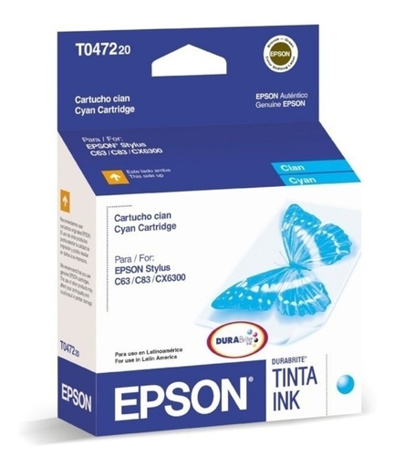 [010343846951] Cartucho Epson T0472 Cian Original