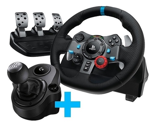 [097855112774palanca] Volante Logitech G29 Negro con Pedalera y Palanca PS4 PS5