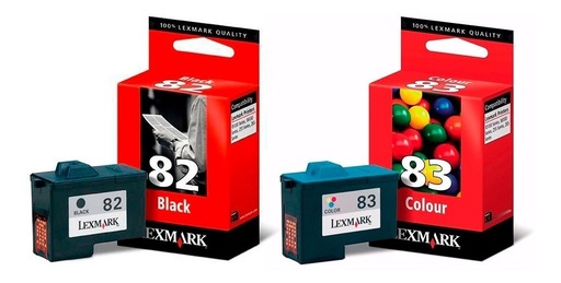 [COMBOLEXMARK82] Combo Cartuchos Lexmark 82 Negro + 83 Color