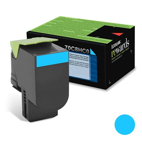 [734646436809] Toner Lexmark 708HC Cian 70C8HC0 Original