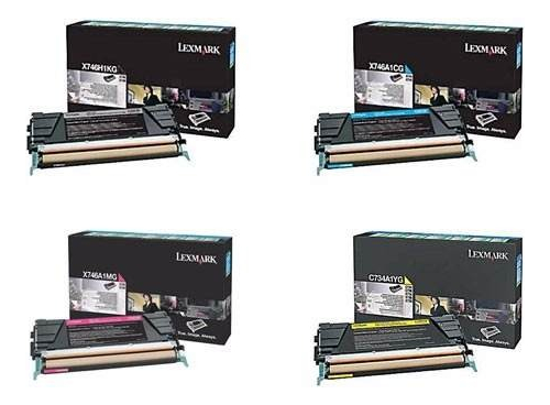 [COMBOLEXMARKX746H] Combo Toner Lexmark X746H1KG + X748H Colores Original