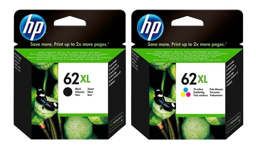 [COMBOHP62XL] Combo Cartuchos Hp 62XL Negro + Color Original