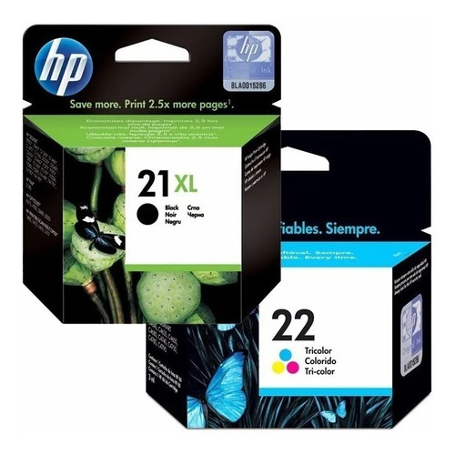 [COMBOHP21XL+22] Cartucho Hp 21XL Negro + Hp 22 Color Original