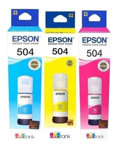 [COMBOCOLORESEPSON504] Combo Tinta Epson 504 Original x3 Colores