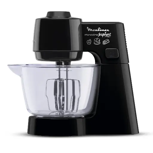 [7895500760584] Batidora Planetaria Inspirart Moulinex 5 velocidades 500W Color negro Capacidad total 3,2L QA710858