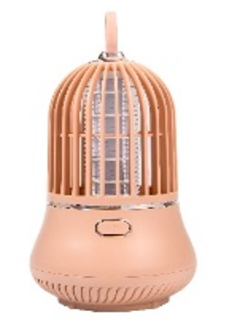 [7791234000033] Lampara LED OFF con carga USB Mata Mosca y Mosquito color rosa 