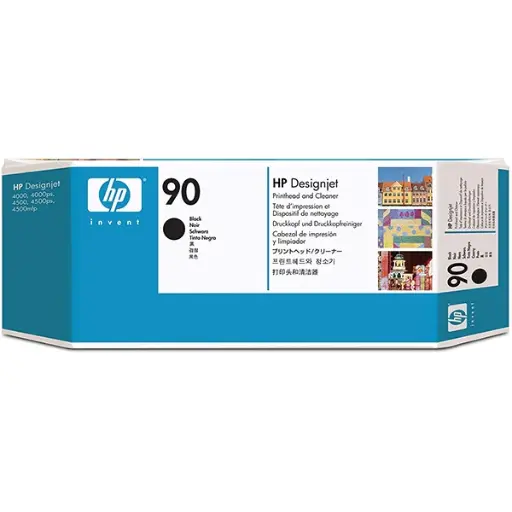 [829160222554] Cabezal y Limpiador HP 90 Negro C5054A