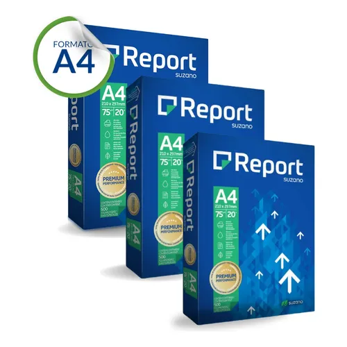 [7891191003740X3] Report Resma A4 Blanca 500 Hojas Premium Pack x3 Unidades