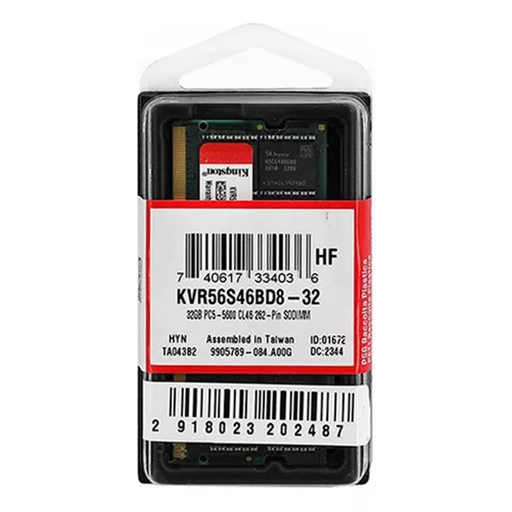 [740617334036] Ram Kingston 32gb DDR5 5600Mhz SODIMM Para Notebook