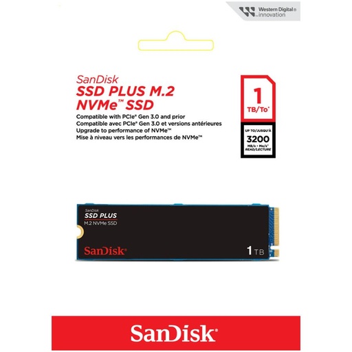 [619659208301] Disco SSD M.2 Sandisk Plus 1TB NVME PCIE 3.0 3200 MB/s
