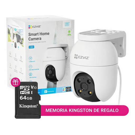 [6941545633510/MicroSD64gb] Cámara Ezviz Exterior Domo C8c 1080p + Memoria MicroSD Kingston 64gb
