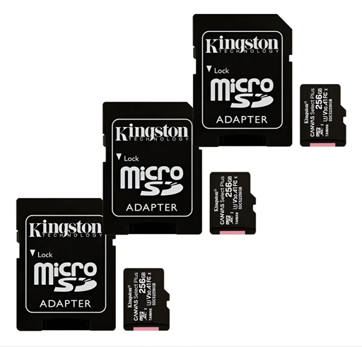 [740617298710x3] KIT Micro SD Kingston 256GB Canvas SDCS2/256GB x 3u PACK